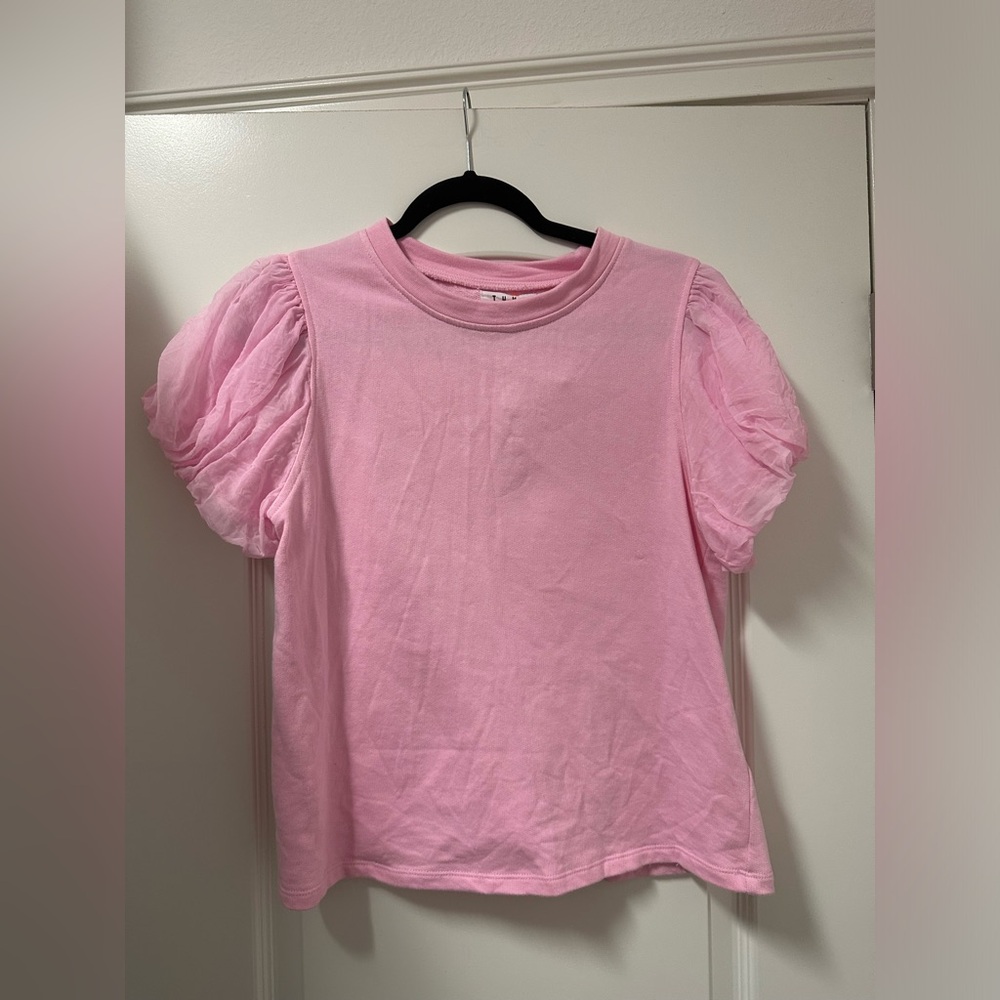 THML Bubblegum Pink Puff Sleeve Women’s Size Small Top